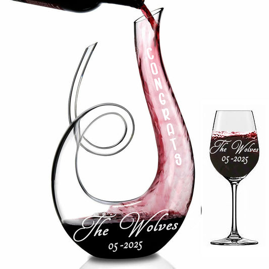 Engraved Wine Decanter. Wine lovers.