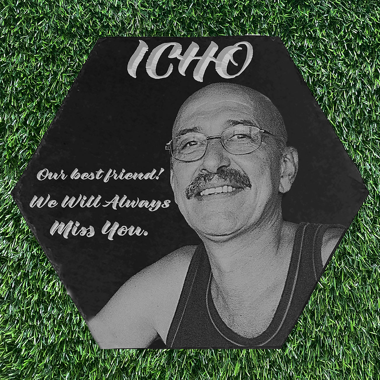 Human Memorial LARGE SIZES, Laser Engraved Photo Memorial. Inside, Outdoor and Gardening.