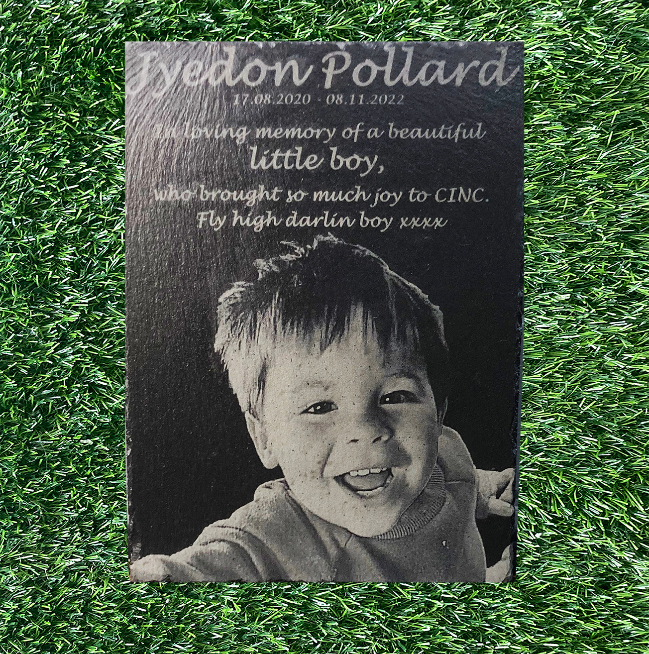 Human Memorial LARGE SIZES, Laser Engraved Photo Memorial. Inside, Outdoor and Gardening.