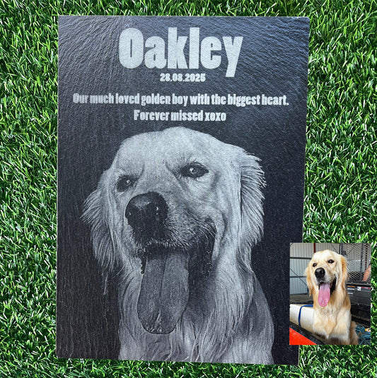 Memorial Photo Plaques Personalised for any Pet. Inside, outdoor and gardening. LARGE SIZES