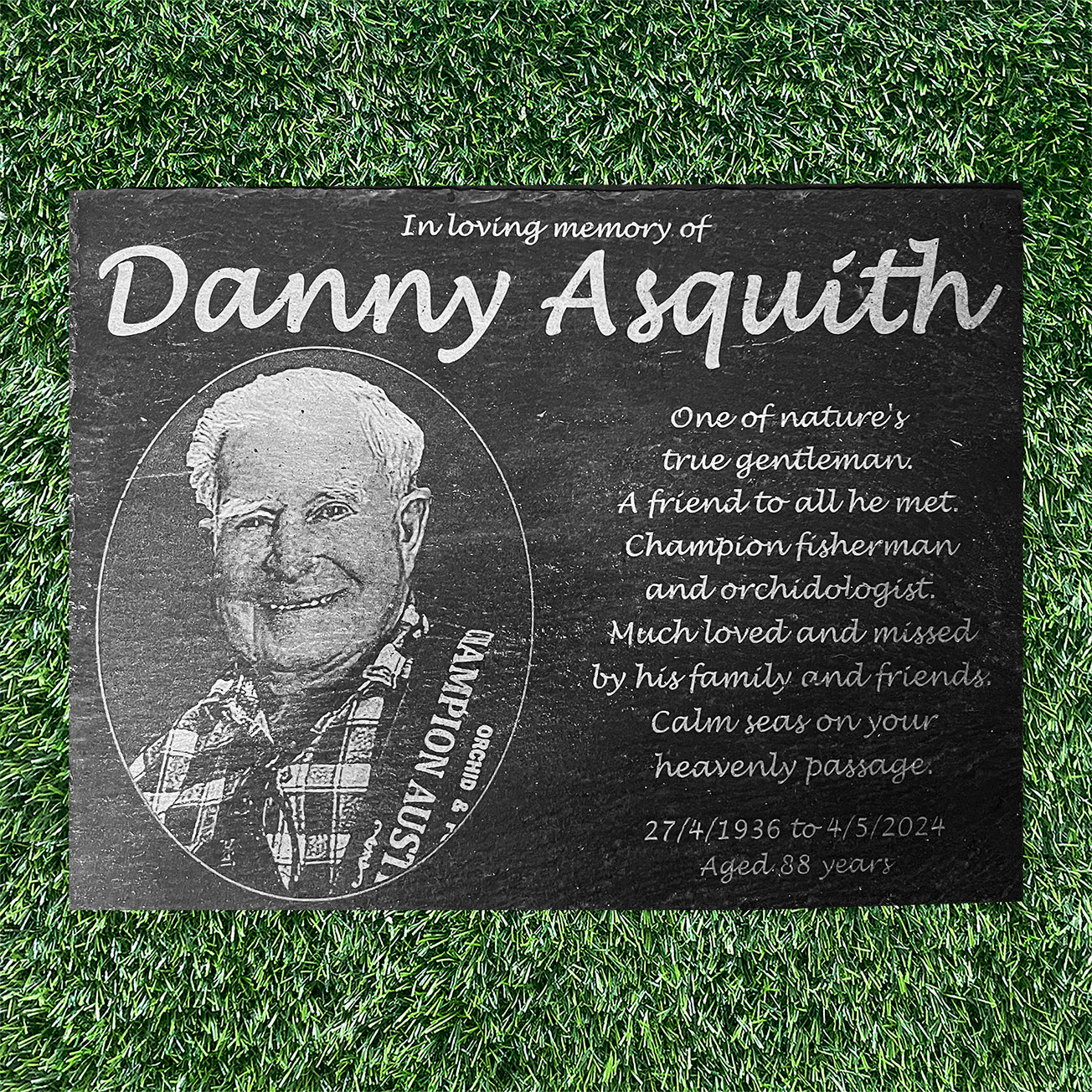 Human Memorial LARGE SIZES, Laser Engraved Photo Memorial. Inside, Outdoor and Gardening.