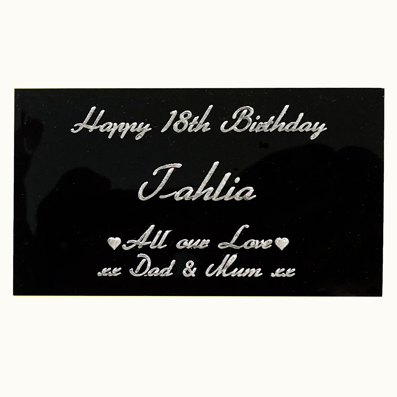 Tags Personalised. Commemorative Acrylic Plaques