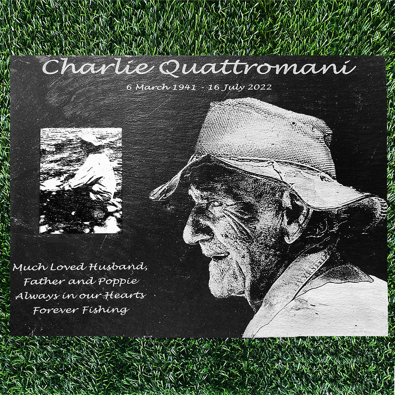 Human Memorial LARGE SIZES, Laser Engraved Photo Memorial. Inside, Outdoor and Gardening.