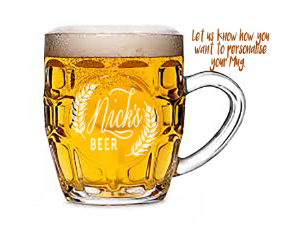 Custom Engraved Dimple Beer Glasses.