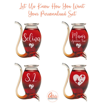 Чаши за портвайн и ликьор по поръчка. Персонализиран комплект чаши за портвайн.