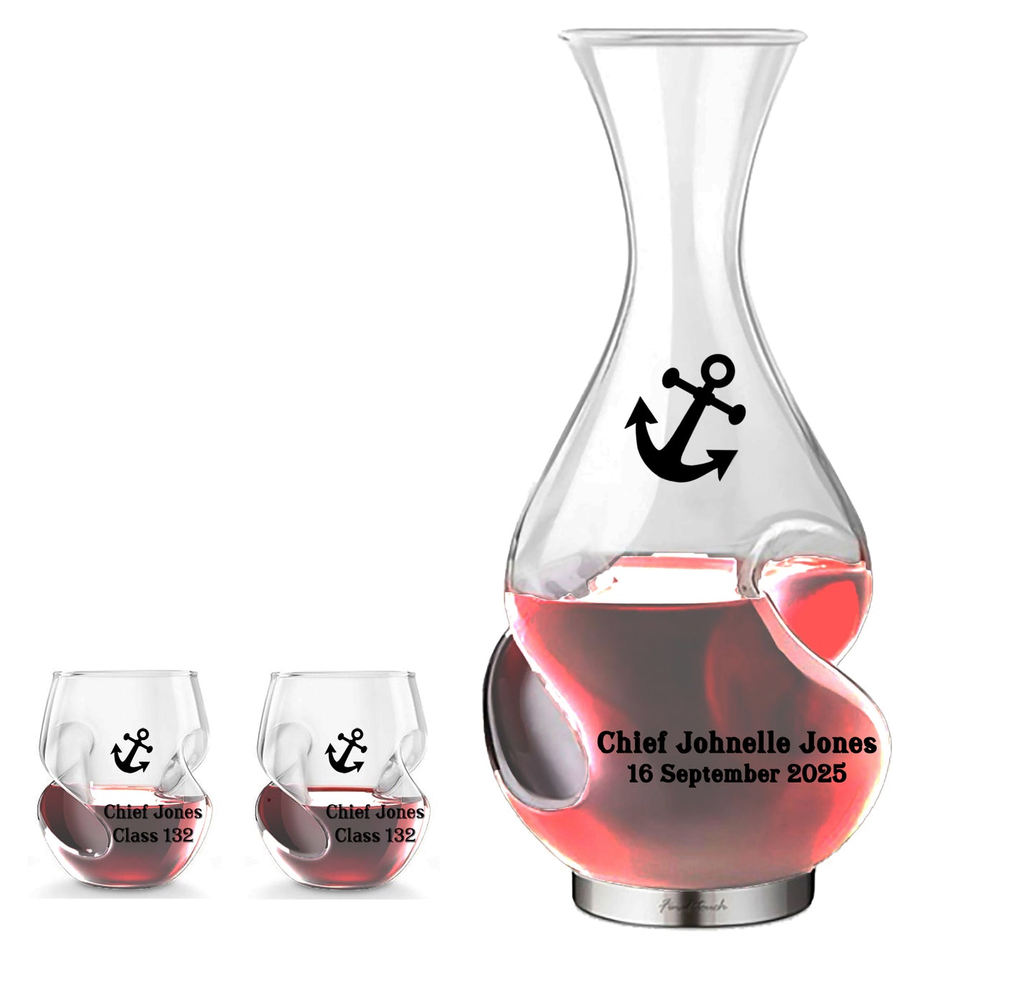 Гравиран декантер за вино. Подарък за любителите на виното. 750 мл