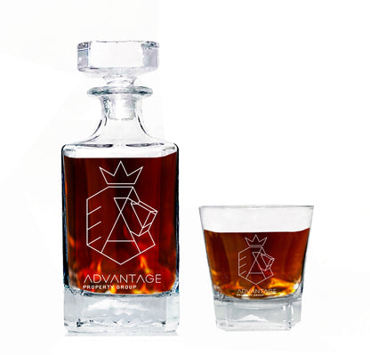 Custom Laser engraved whiskey decanter set