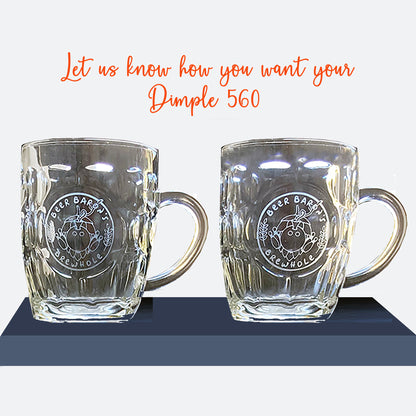 Custom Engraved Dimple Beer Glasses.