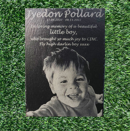 Human Memorial LARGE SIZES, Laser Engraved Photo Memorial. Inside, Outdoor and Gardening.