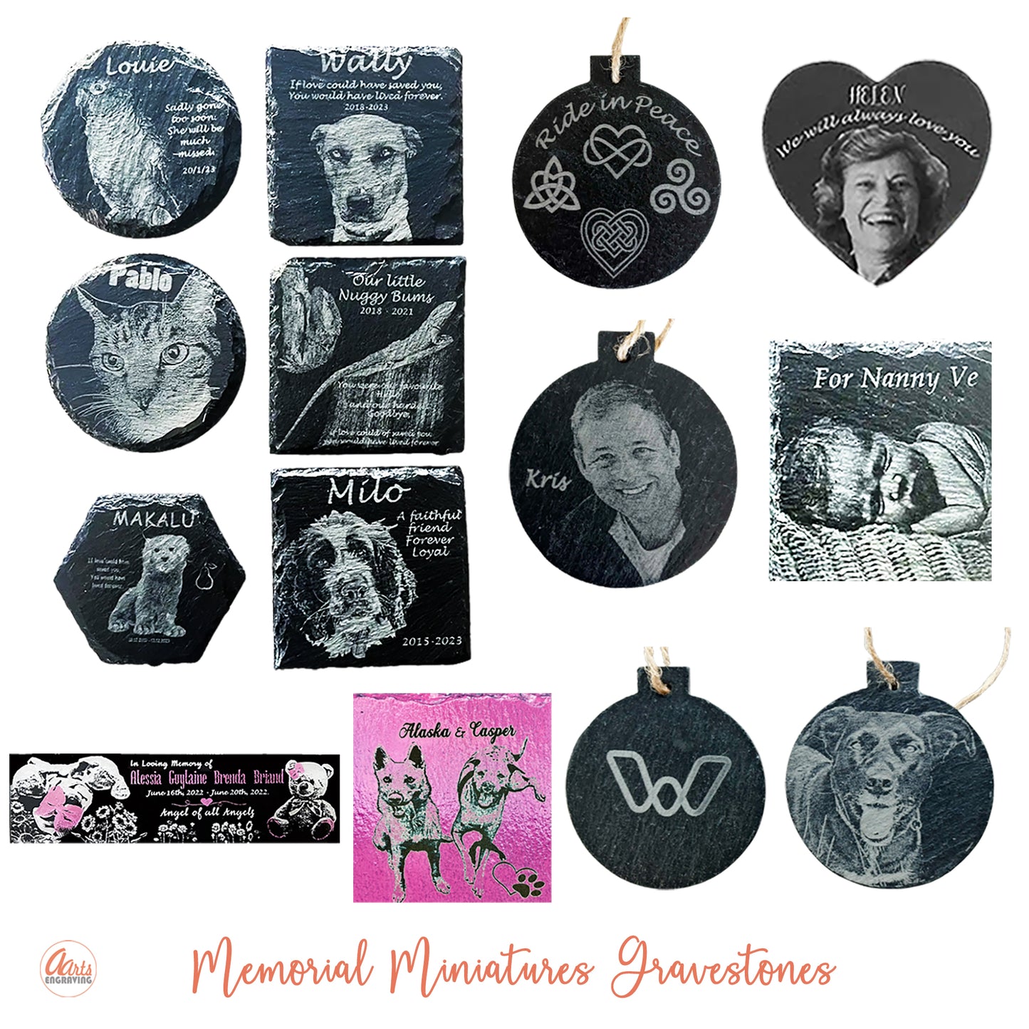 Memorial Miniatures Gravestone Engraved with Photo