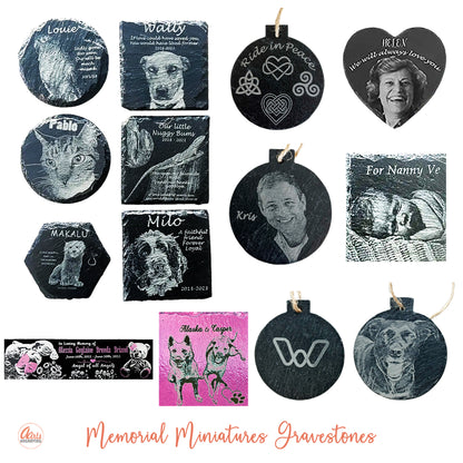 Memorial Miniatures Gravestone Engraved with Photo