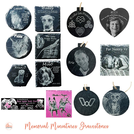 Memorial Miniatures Gravestone Engraved with Photo