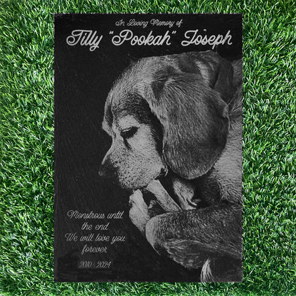 Memorial Photo Plaques Personalised for any Pet. Inside, outdoor and gardening. LARGE SIZES
