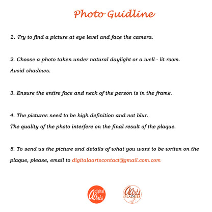 Human Memorial SMALL SIZES, laser engraved photo  Inside, outdoor and gardening.