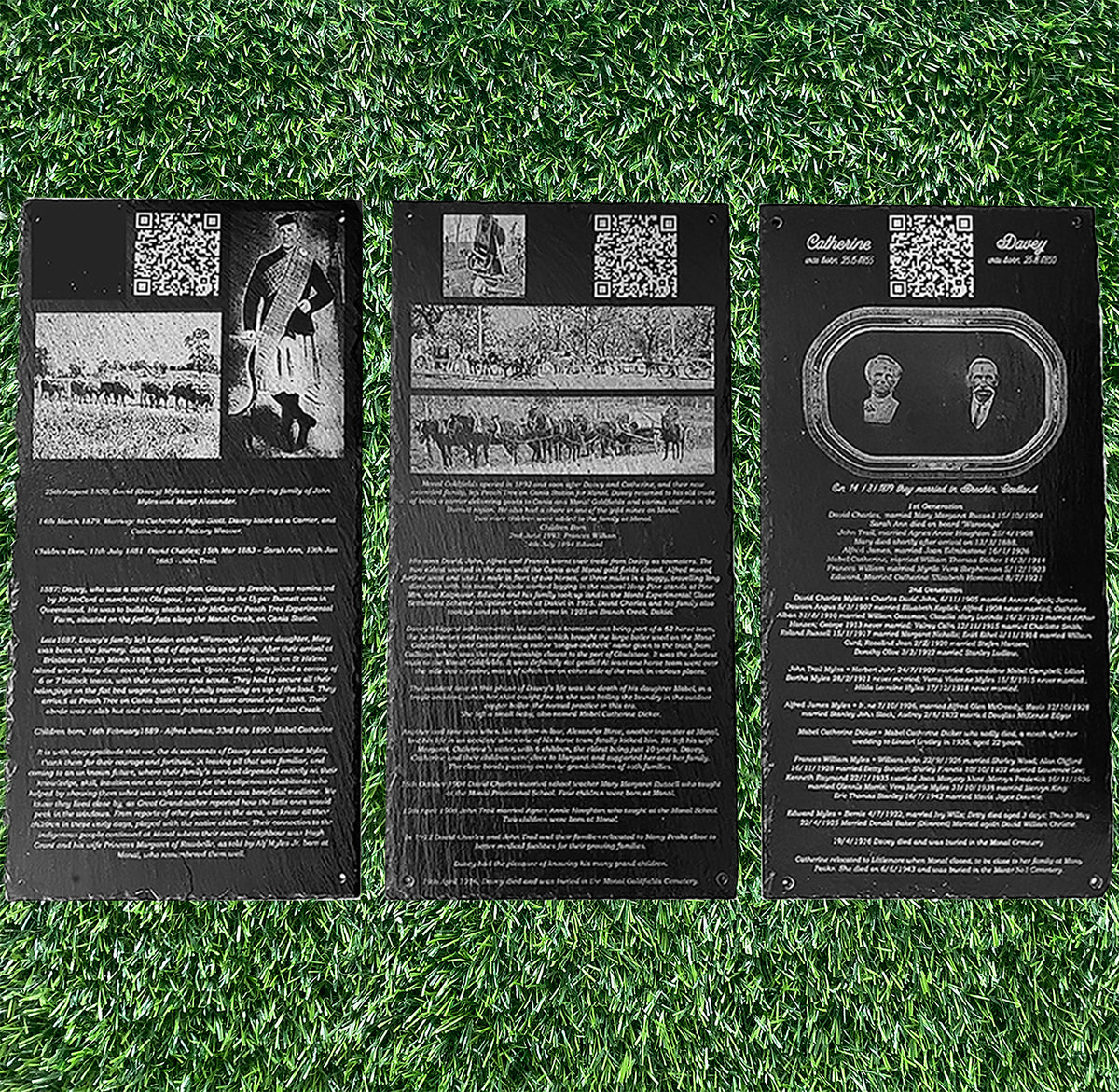 Human Memorial Gravestone Engraved with Photo.