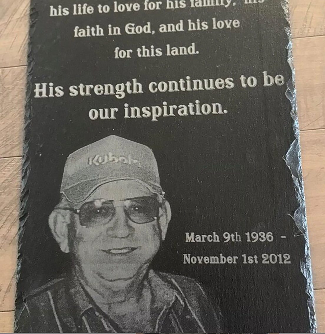 Human Memorial Gravestone Engraved with Photo.
