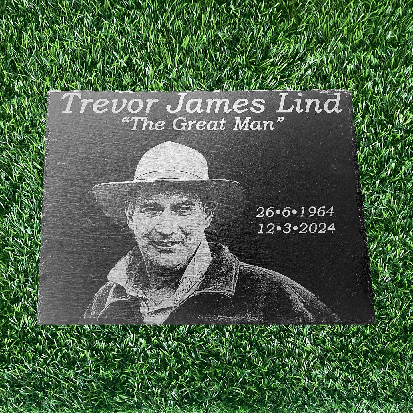 Human Memorial LARGE SIZES, Laser Engraved Photo Memorial. Inside, Outdoor and Gardening.