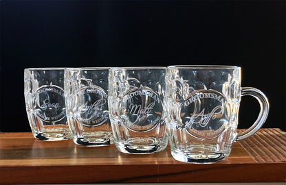 Custom Engraved Dimple Beer Glasses.