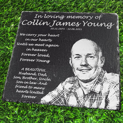 Human Memorial LARGE SIZES, Laser Engraved Photo Memorial. Inside, Outdoor and Gardening.