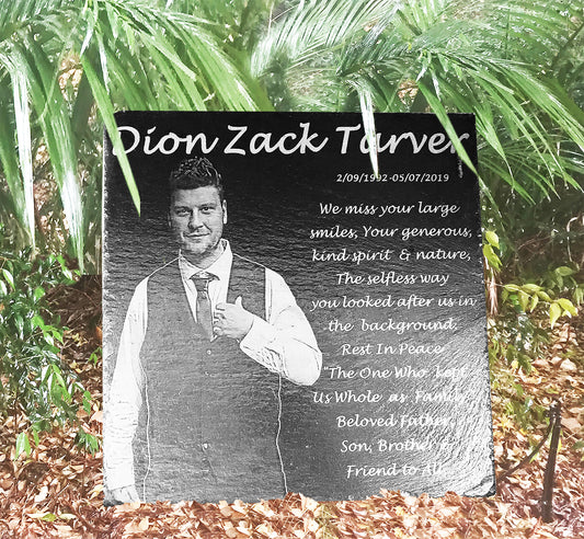 Human Memorial Gravestone Engraved with Photo.