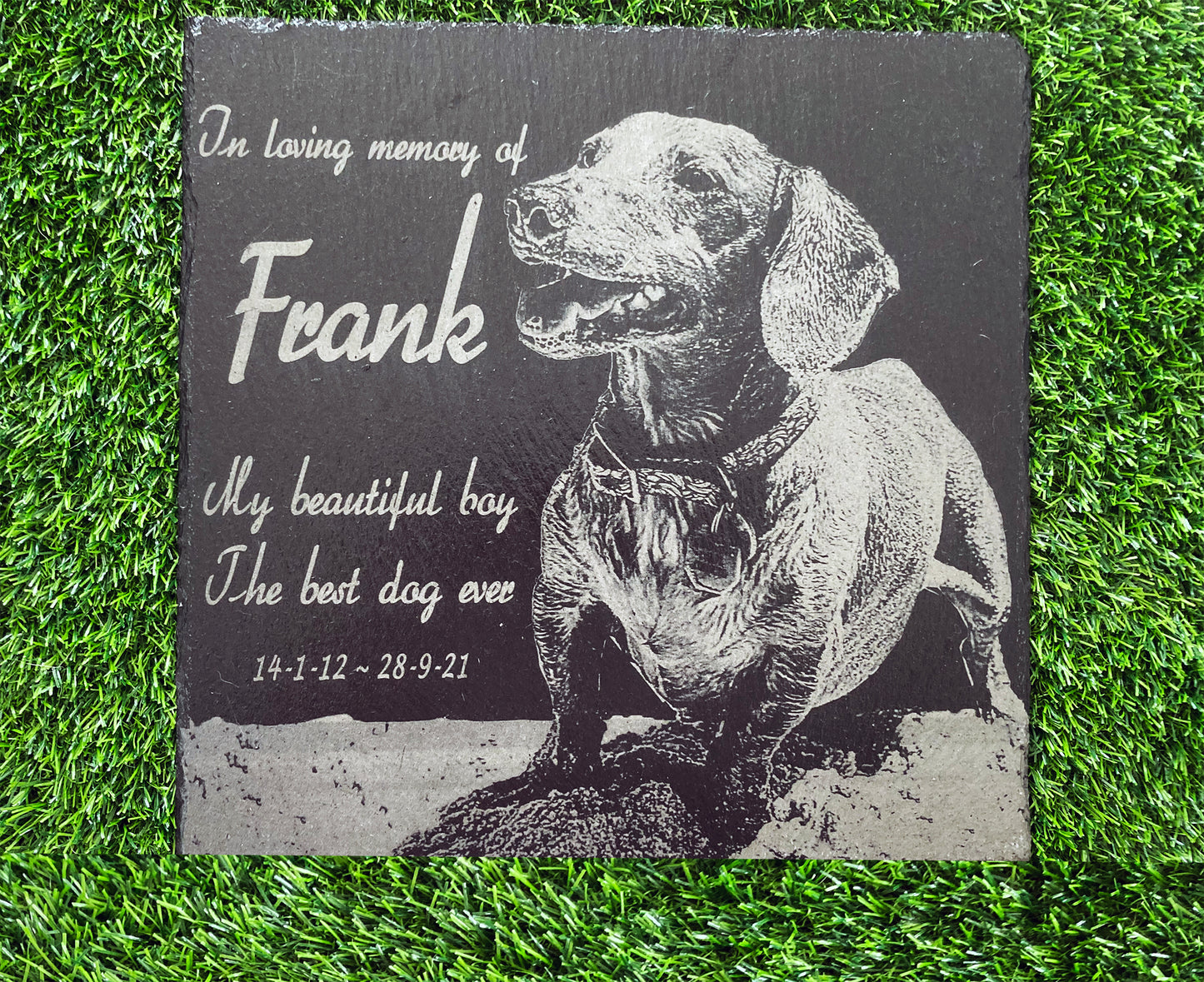 Memorial Photo Plaques Personalised for any Pet. Inside, outdoor and gardening. LARGE SIZES
