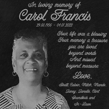 Human Memorial Gravestone Engraved with Photo.