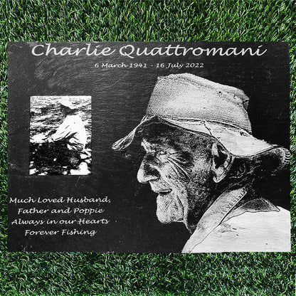 Human Memorial LARGE SIZES, Laser Engraved Photo Memorial. Inside, Outdoor and Gardening.